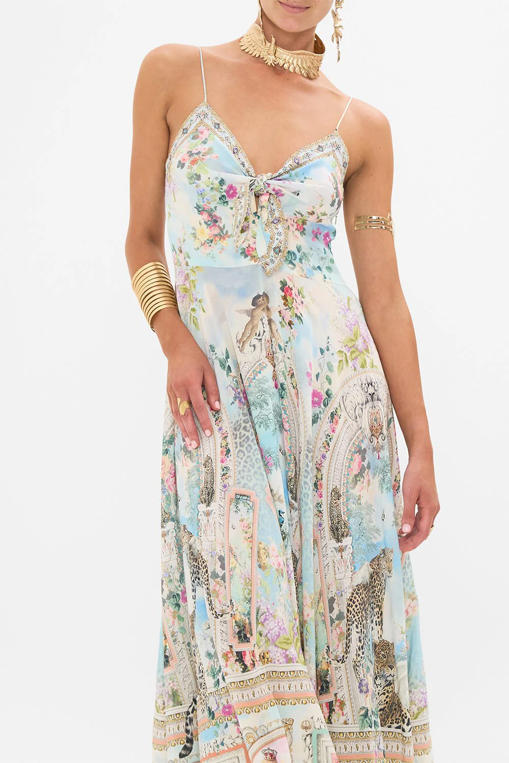 Tie Front Long Dress - Image 5