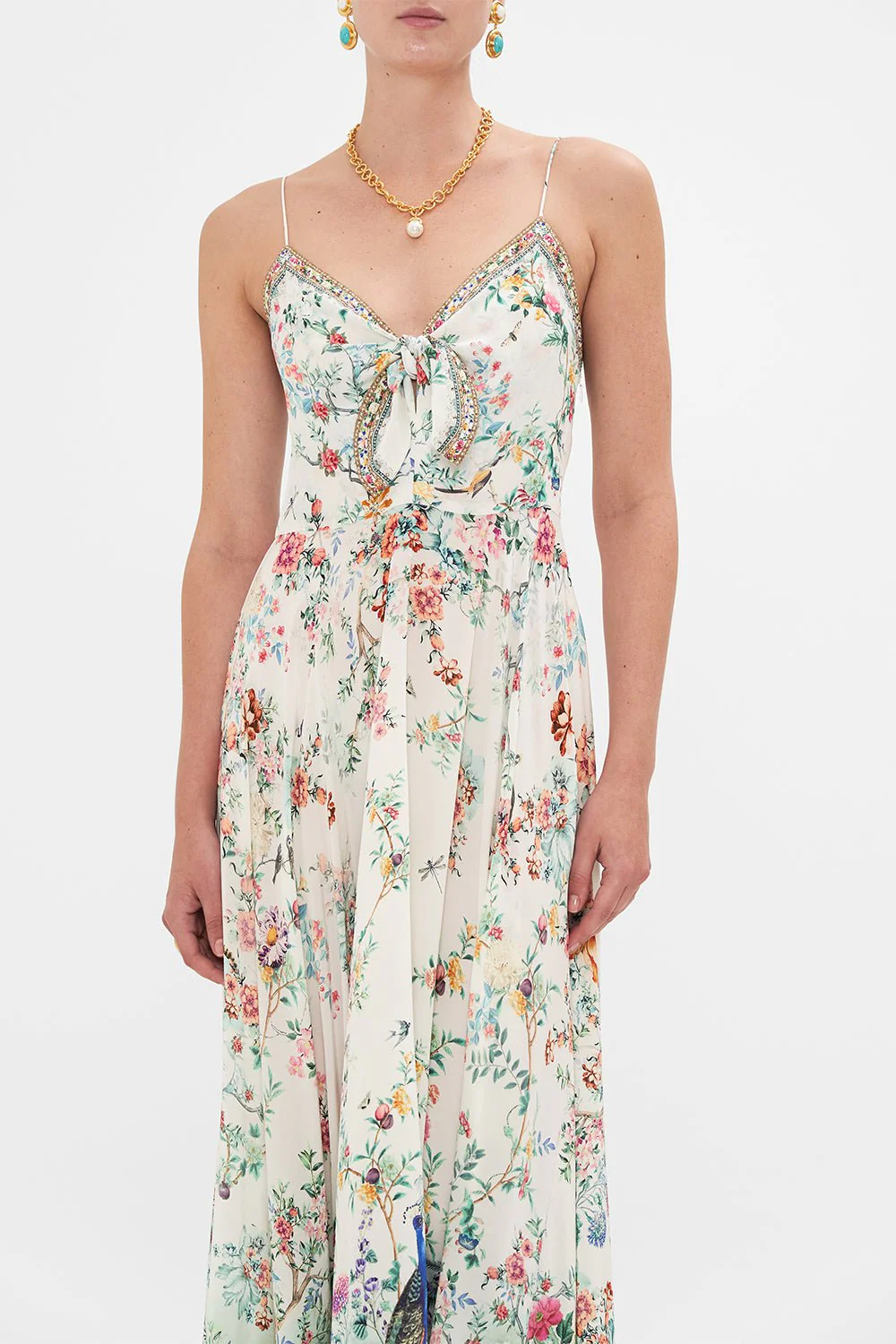 Tie Front Long Dress - Image 2