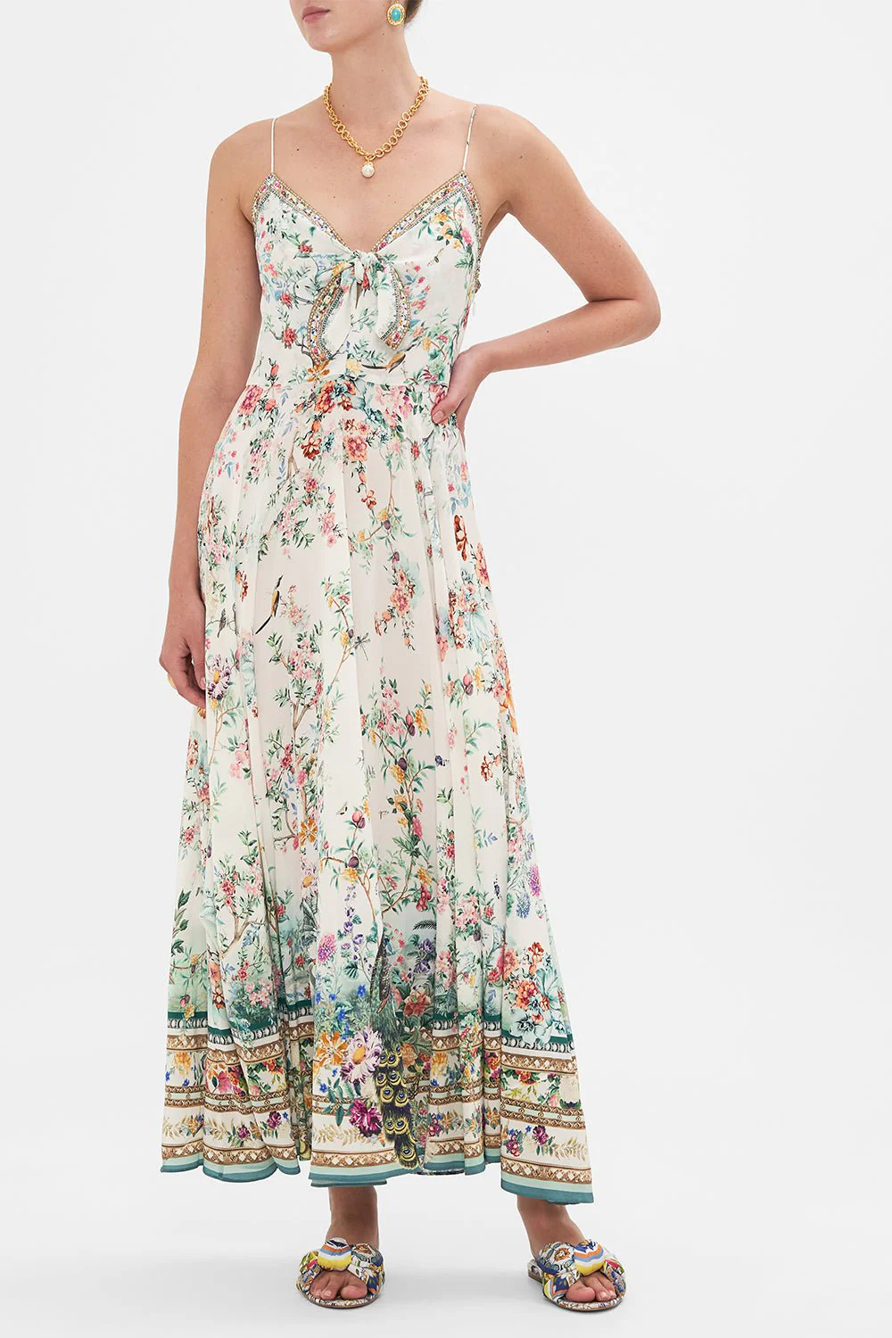 Tie Front Long Dress - Image 4