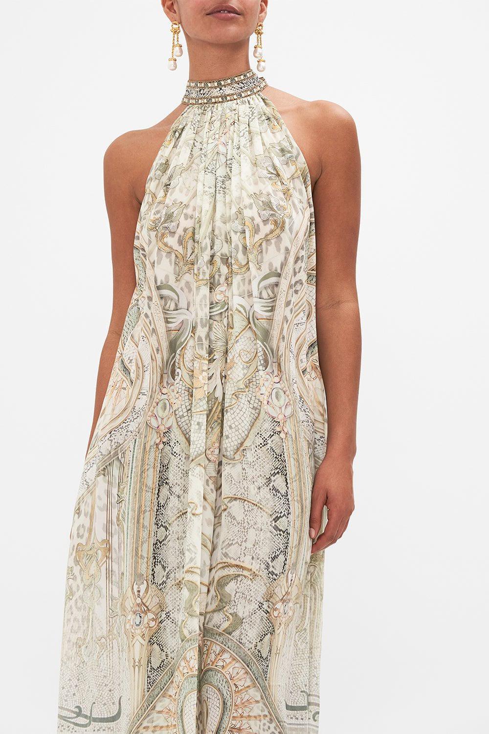 Tie Neck Long Dress - Image 4