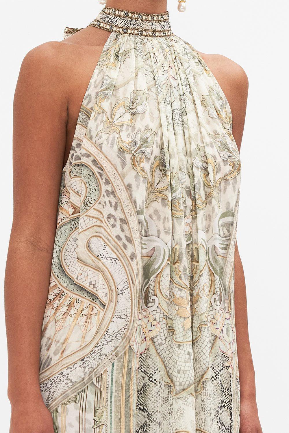 Tie Neck Long Dress - Image 5