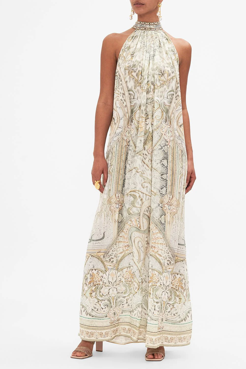 Tie Neck Long Dress - Image 6
