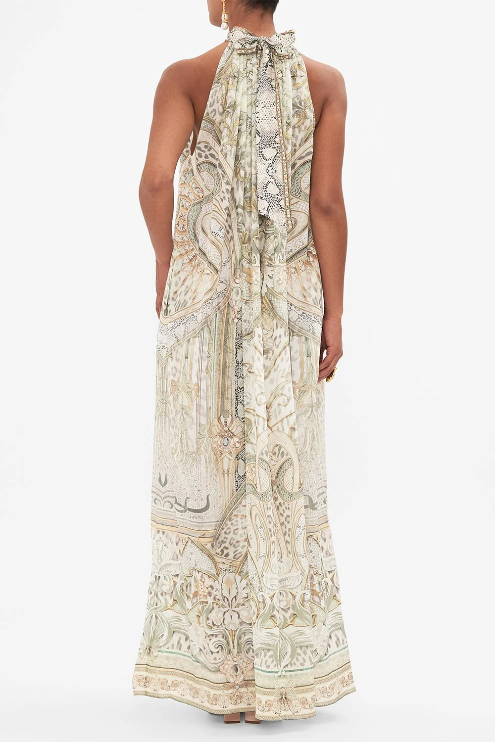 Tie Neck Long Dress - Image 7