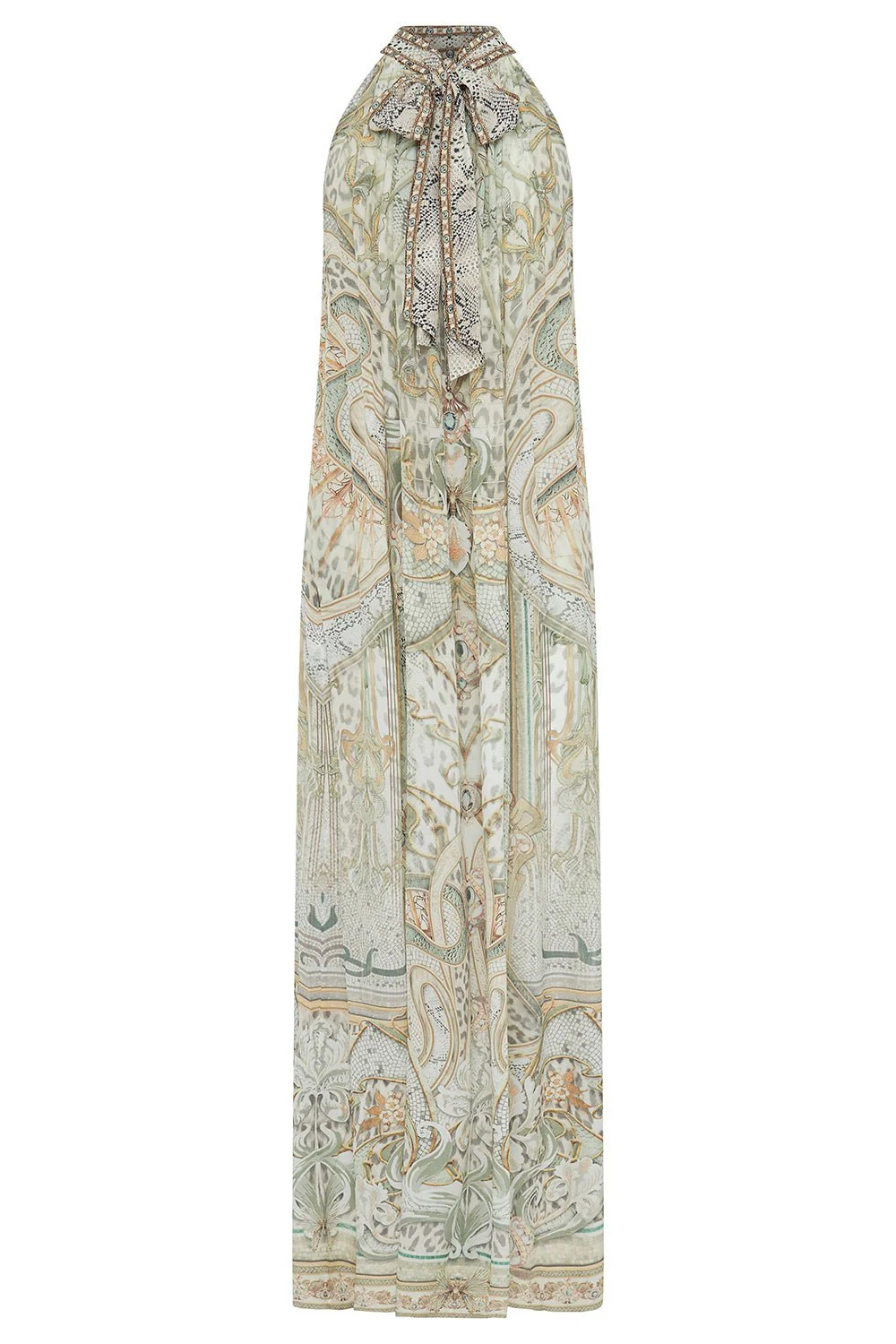 Tie Neck Long Dress - Image 8