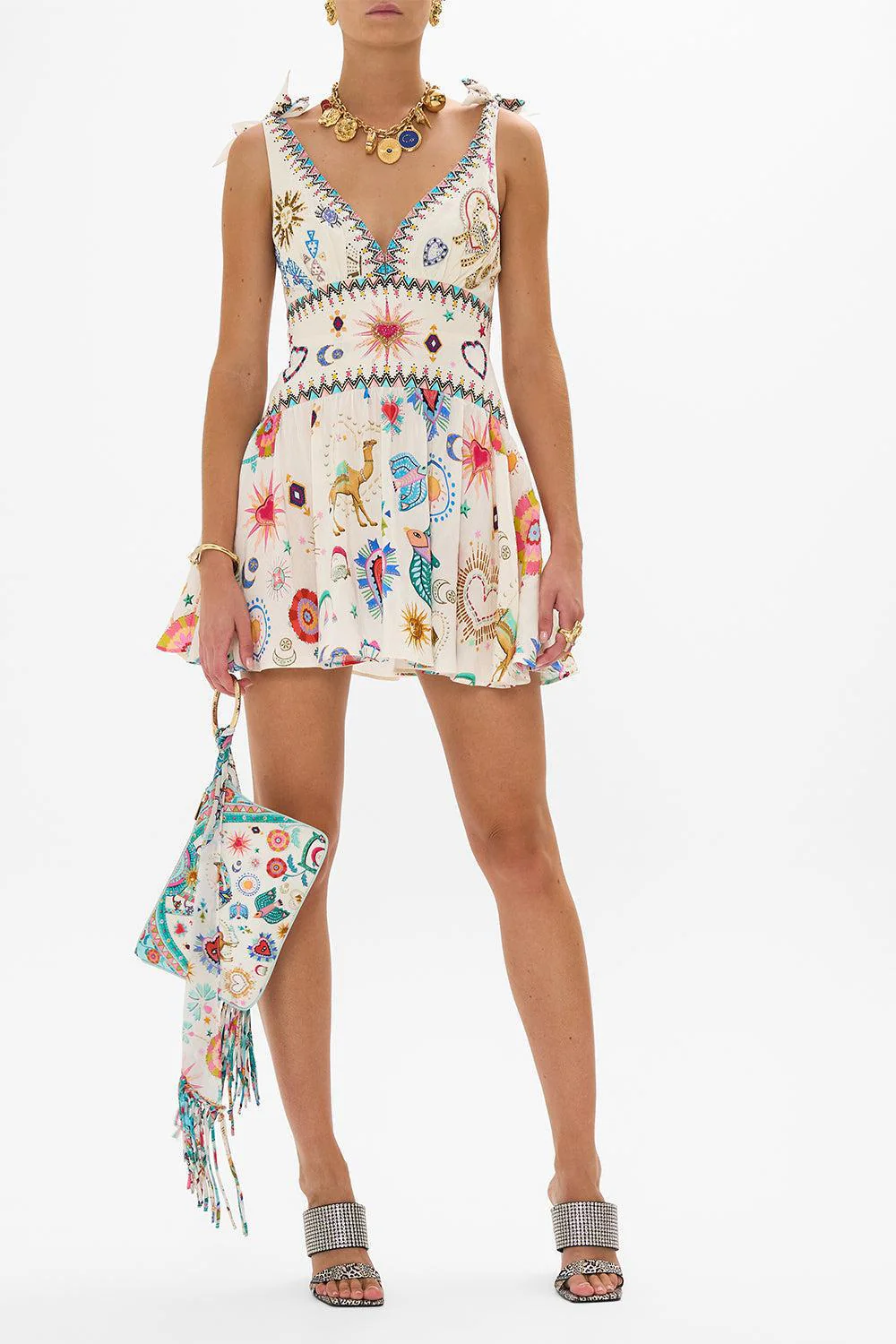 Tie Shoulder Short Dress - Image 2