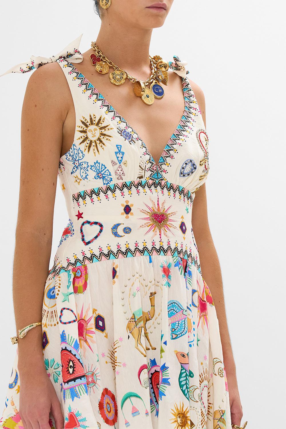 Tie Shoulder Short Dress - Image 3