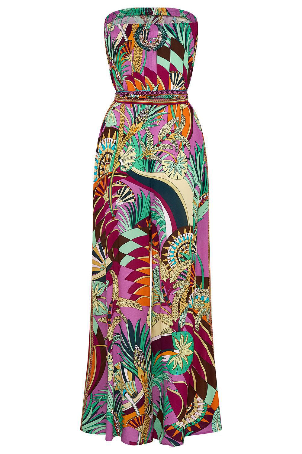 Tie Waist Strapless Jumpsuit