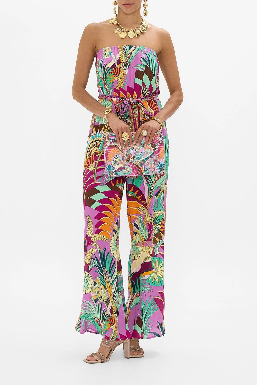Tie Waist Strapless Jumpsuit - Image 2