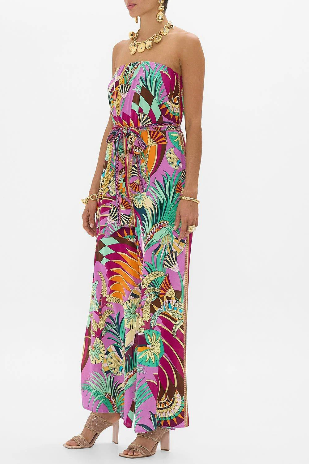 Tie Waist Strapless Jumpsuit - Image 6