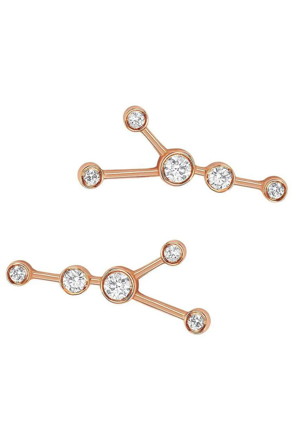 Diamond Petite Cancer Diamond Constellation Stud Earrings - Image 2