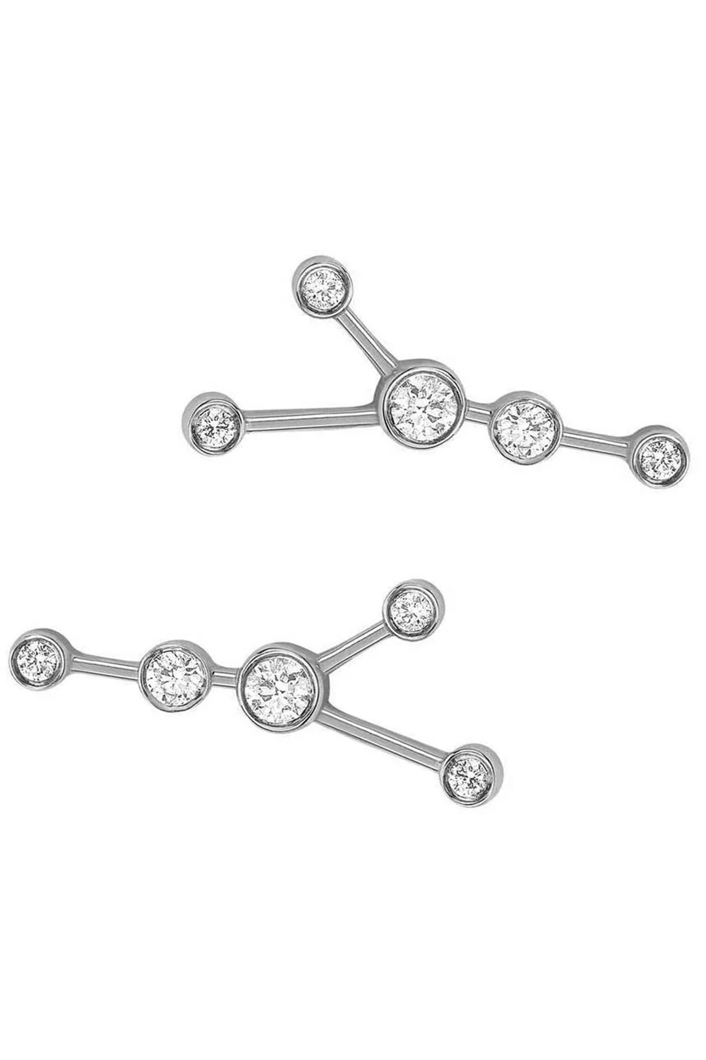 Diamond Petite Cancer Diamond Constellation Stud Earrings - Image 3