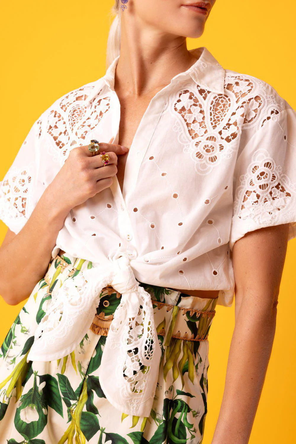Asbury Top - White Embroidered Eyelet - Image 2