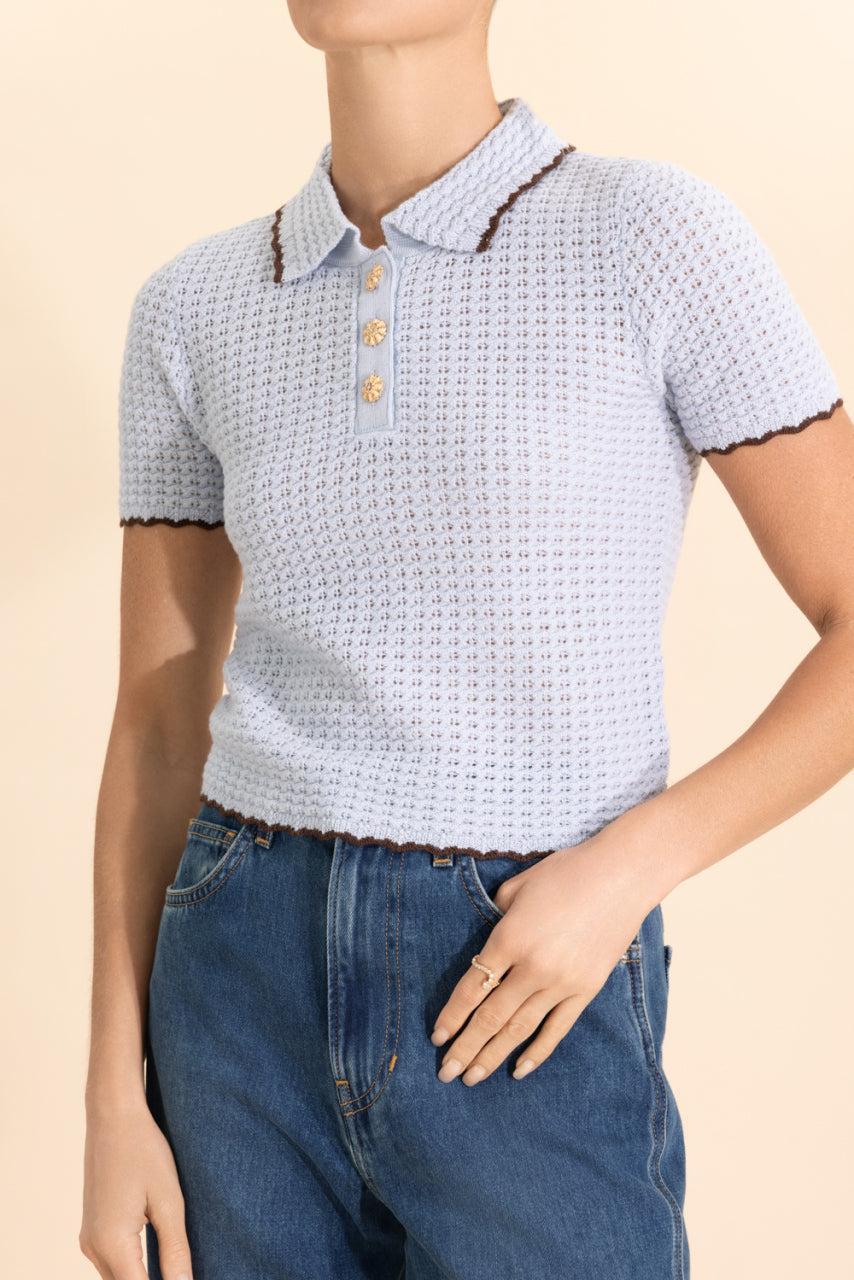 Melody Polo - Light Blue Brown - Image 2