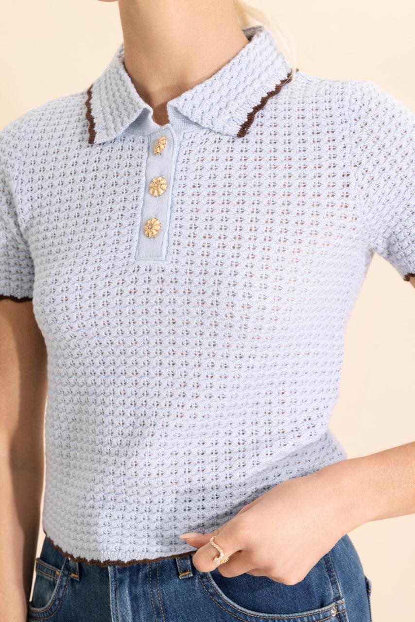 Melody Polo - Light Blue Brown - Image 3