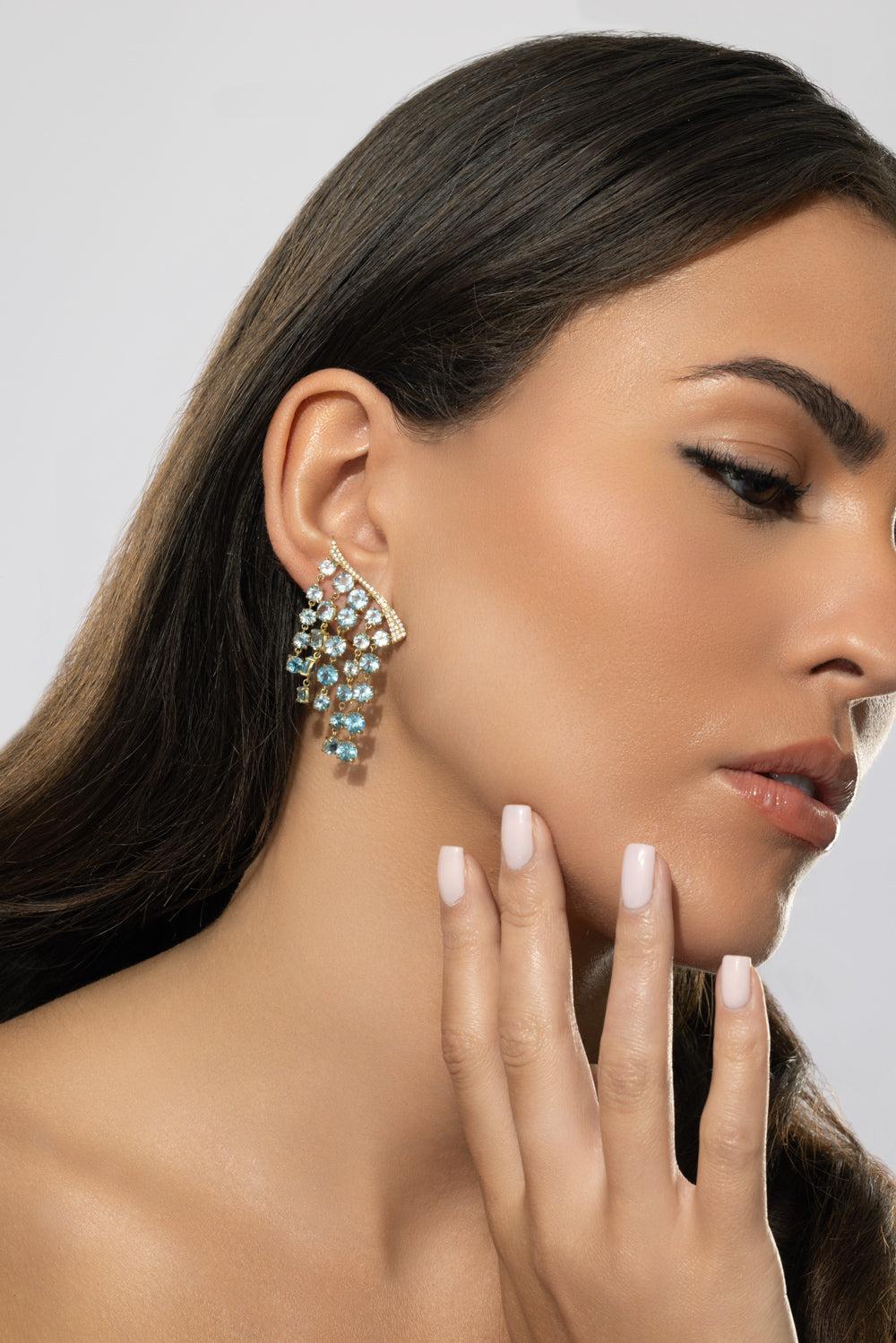Blue Topaz Bossa Nova Earrings - Image 4