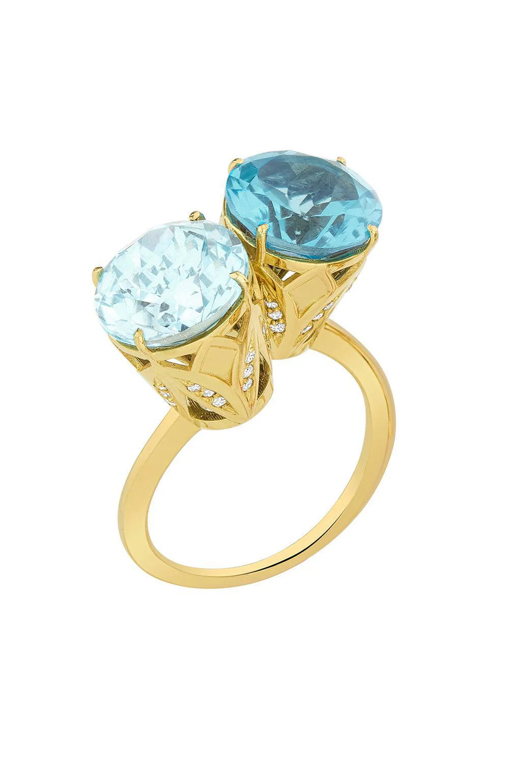 Blue Topaz Tulip Ring