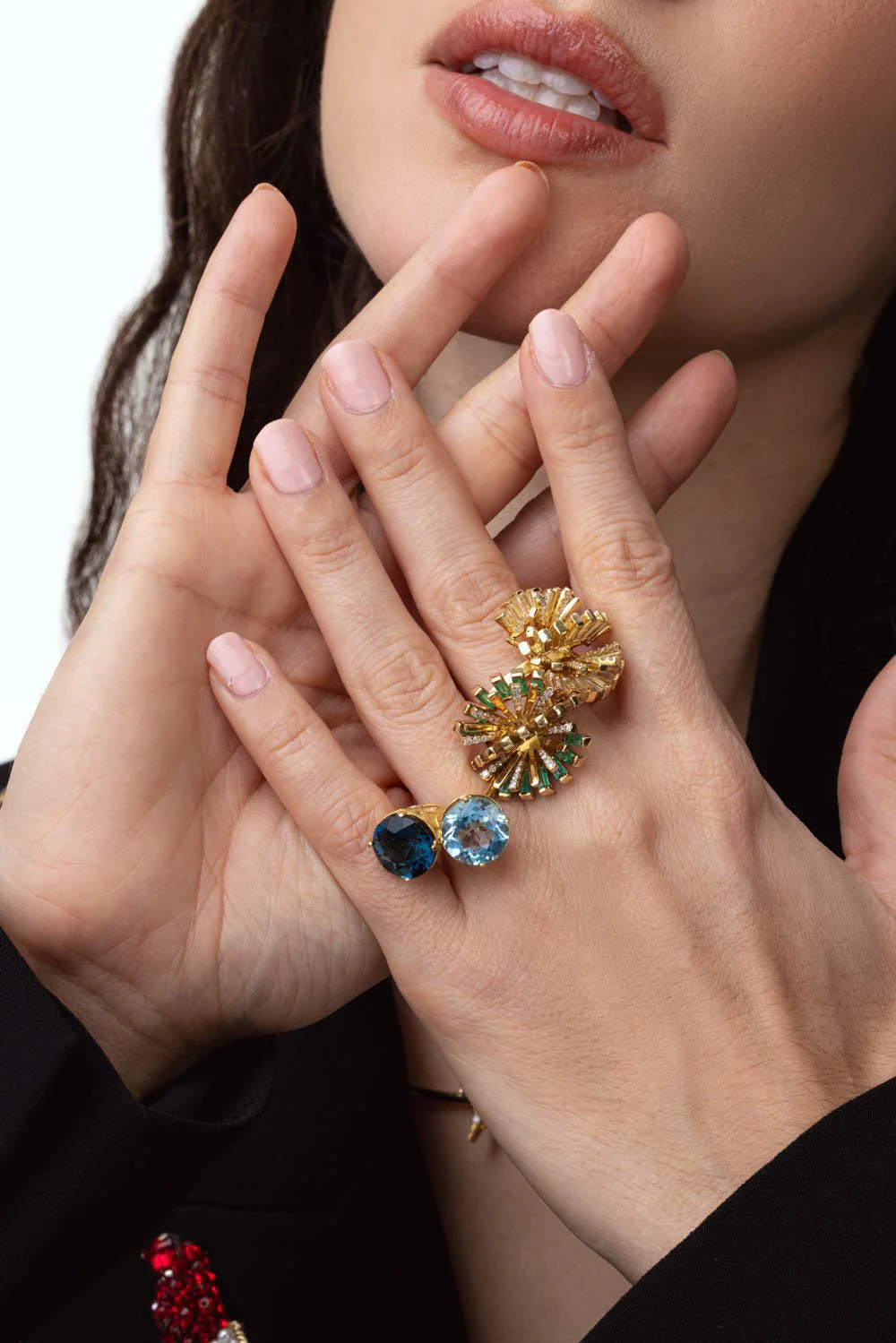Blue Topaz Tulip Ring - Image 4
