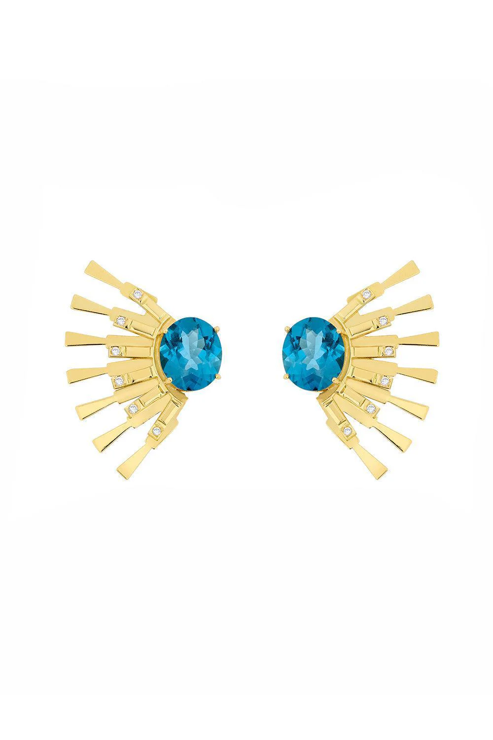 Blue Topaz Valentim Sun Ray Earrings