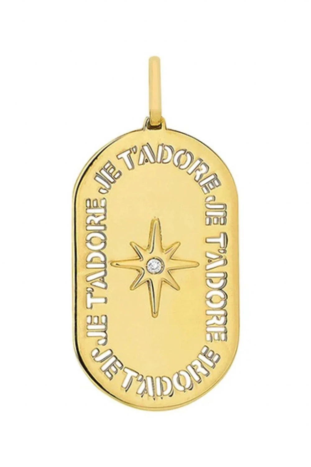 Diamond Oval Je T'adore Pendant