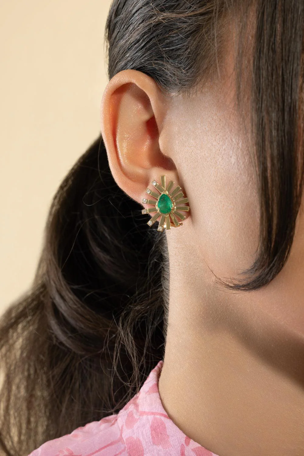 Emerald Mini La Belle Earrings - Image 3
