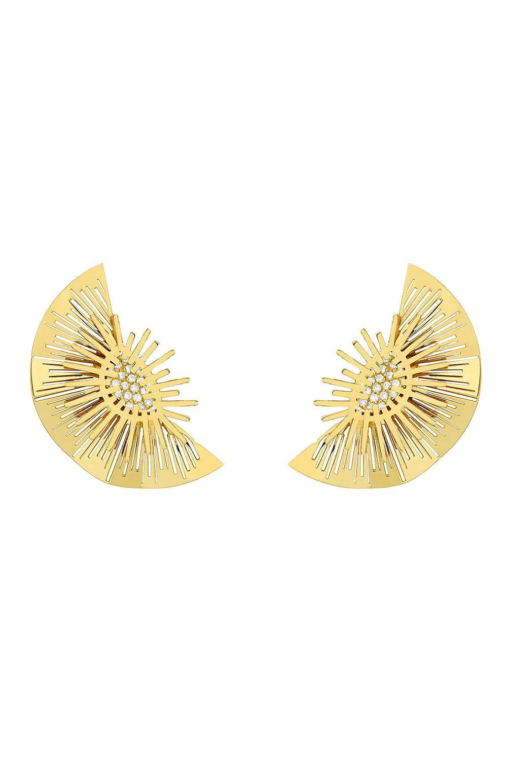 Explosion Half Moon Diamond Earrings