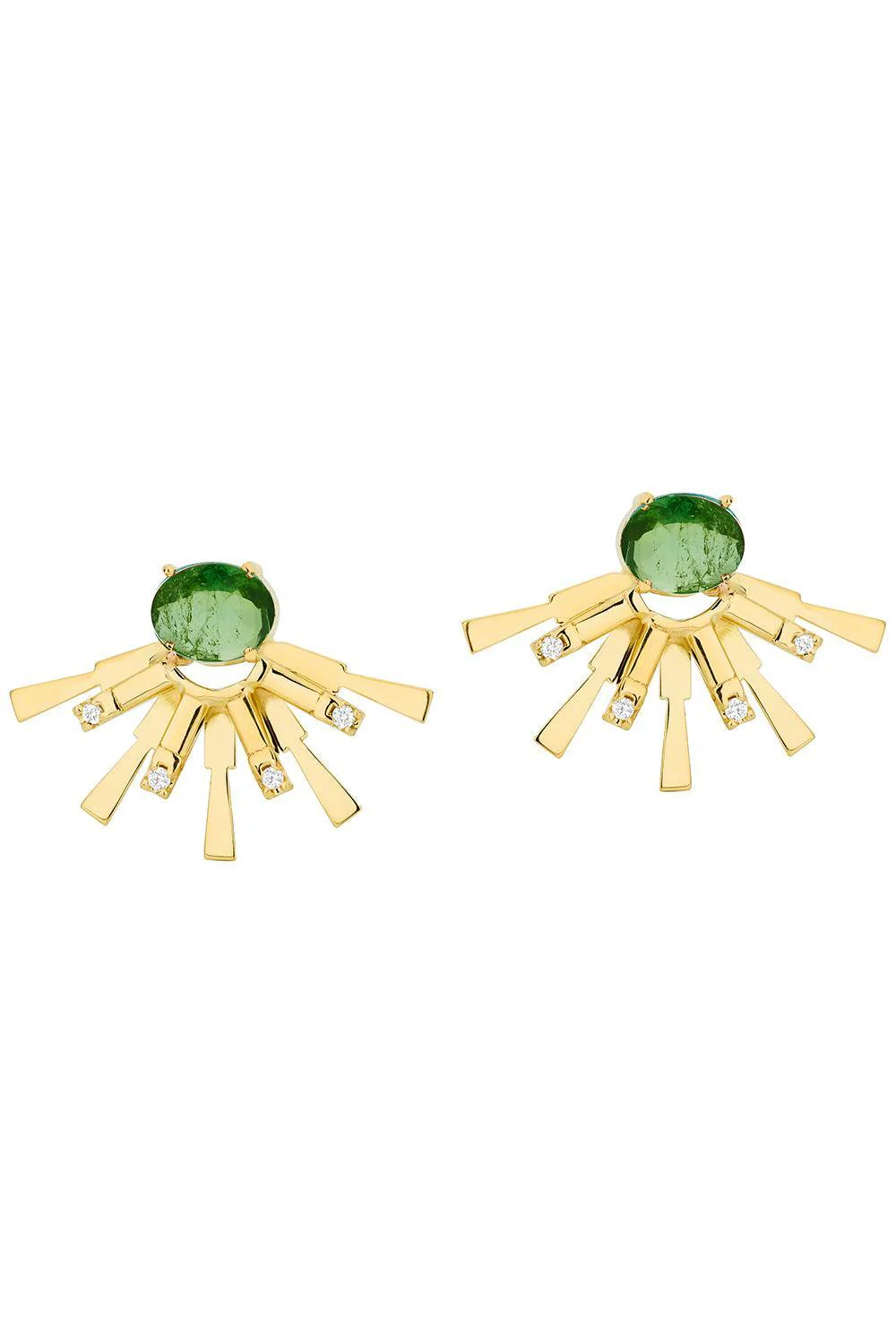 Green Tourmaline Diamond Mini Valentim Earrings