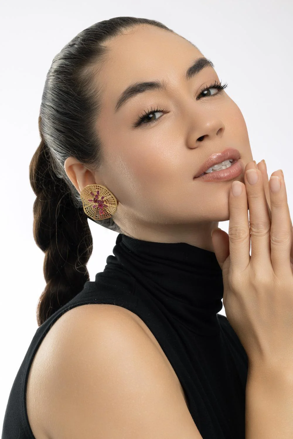 Pink Tourmaline Secret Garden Vitoria Earrings - Image 2