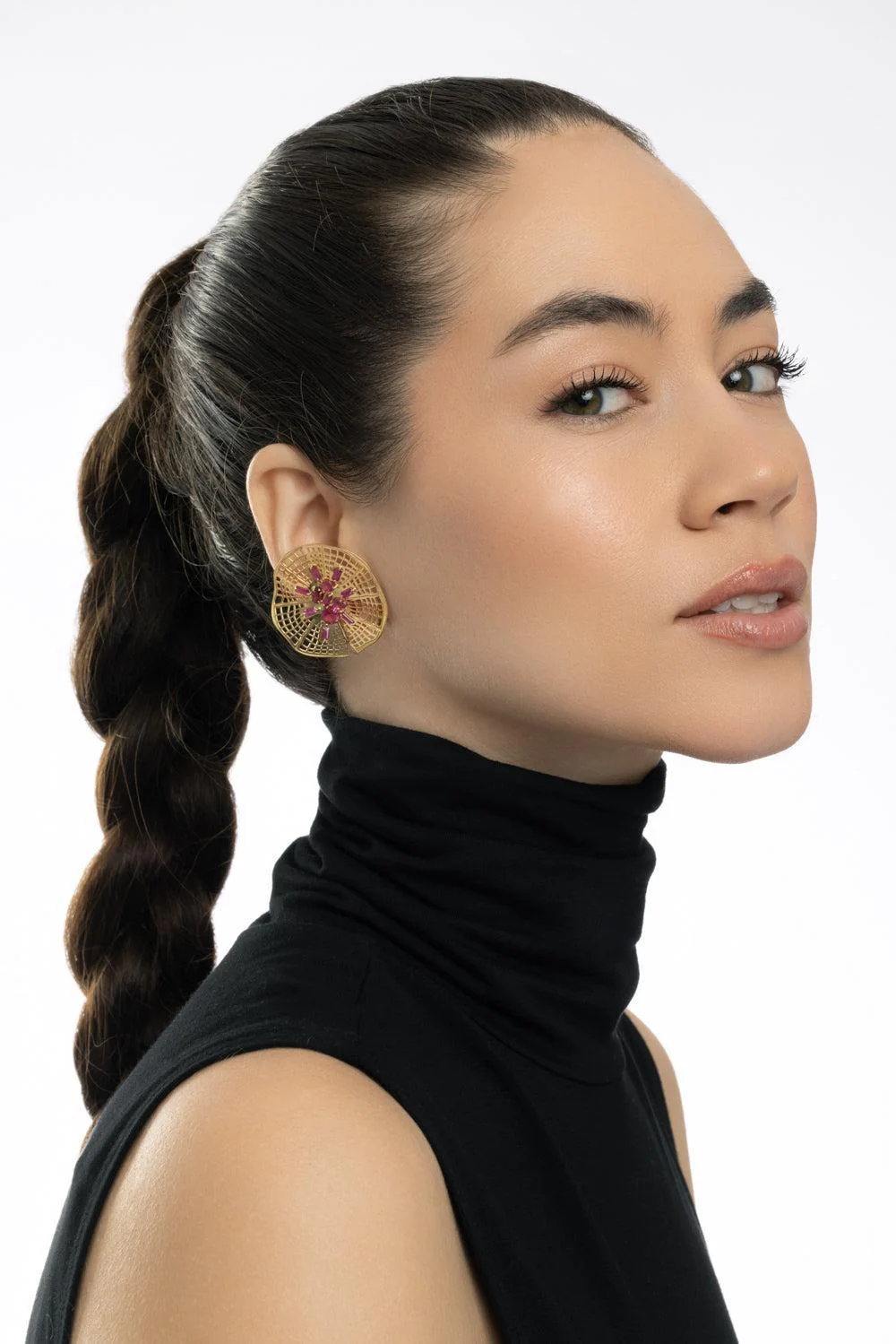 Pink Tourmaline Secret Garden Vitoria Earrings - Image 4
