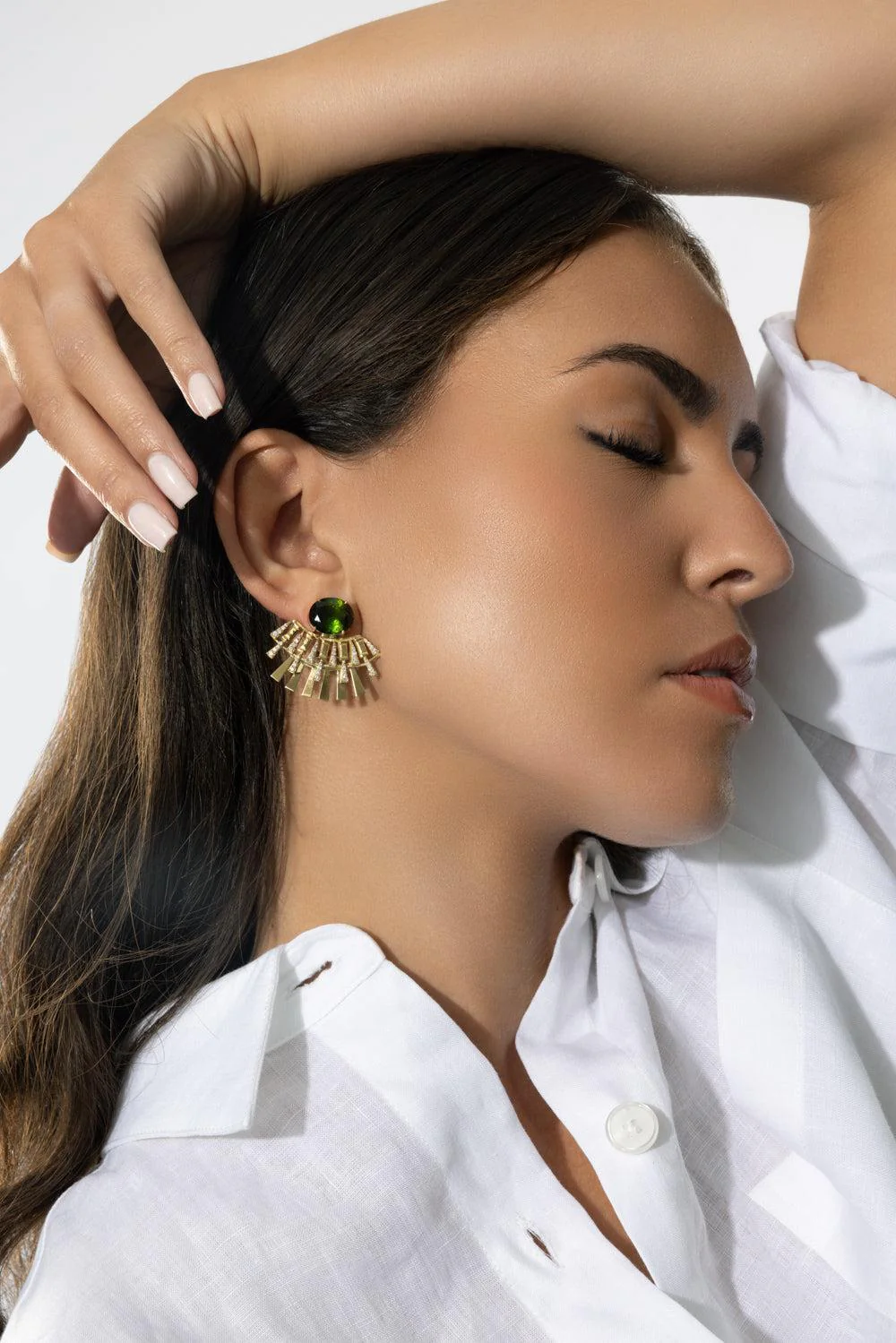 Green Tourmaline Valentim Earrings - Image 3