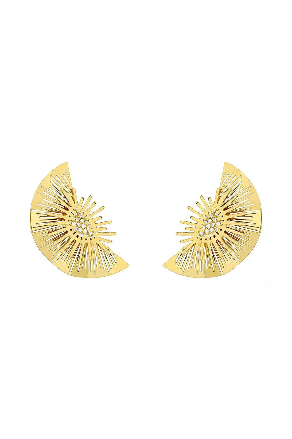 Half Moon Explosion Diamond Earrings