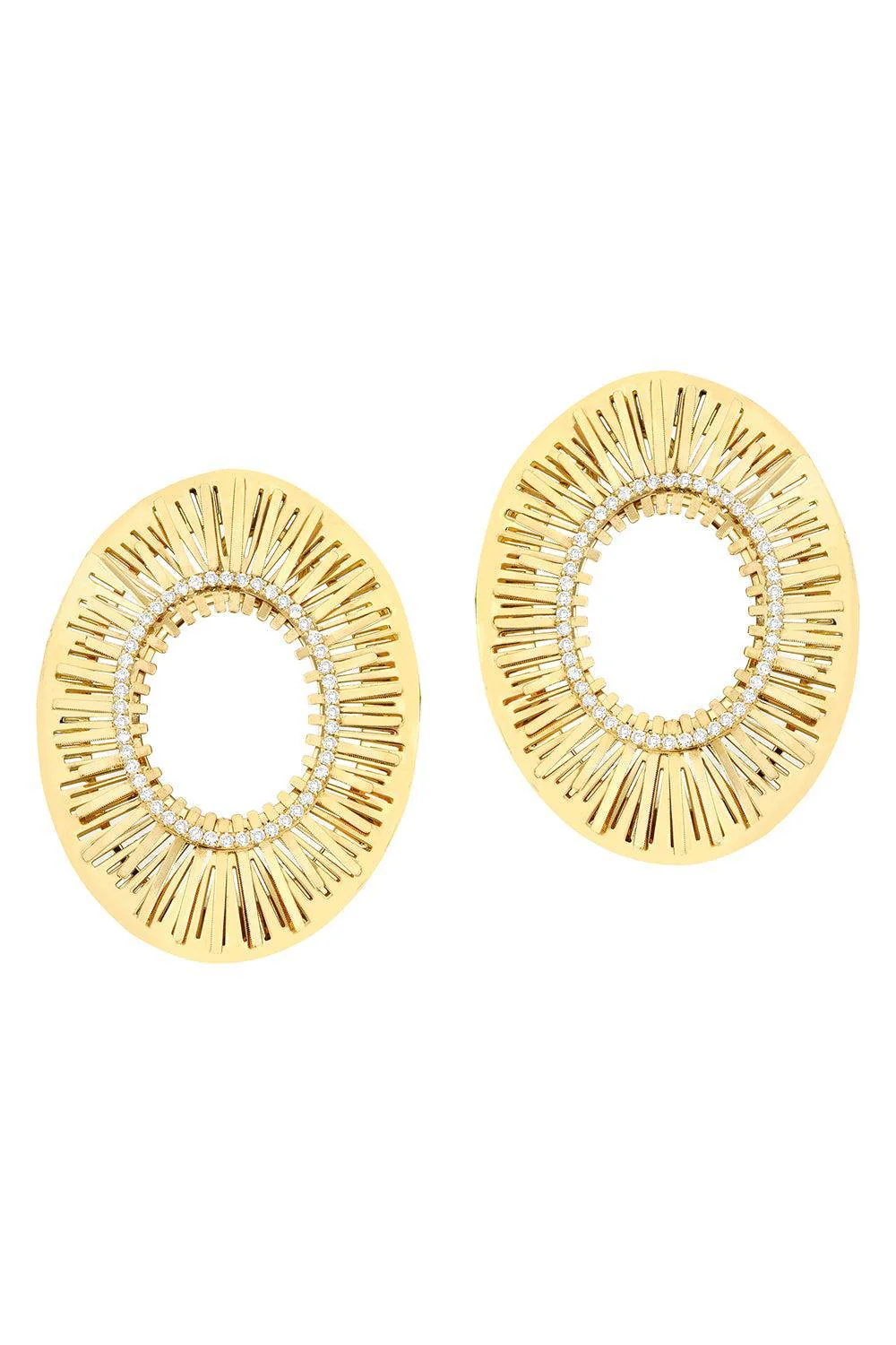 Large Oval Explosion Earrings
