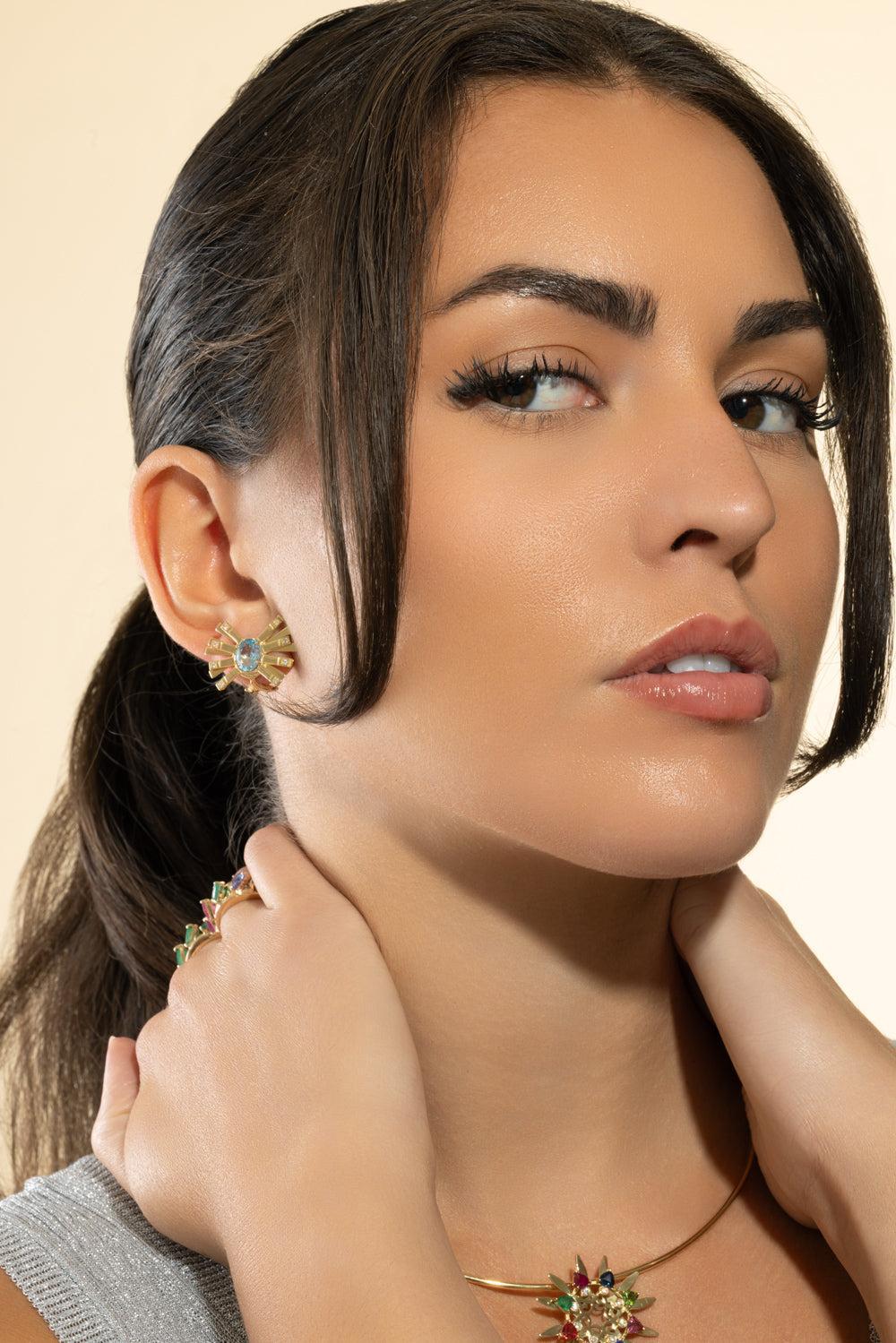 Light Blue Topaz Mini Farfalle Earrings - Image 4