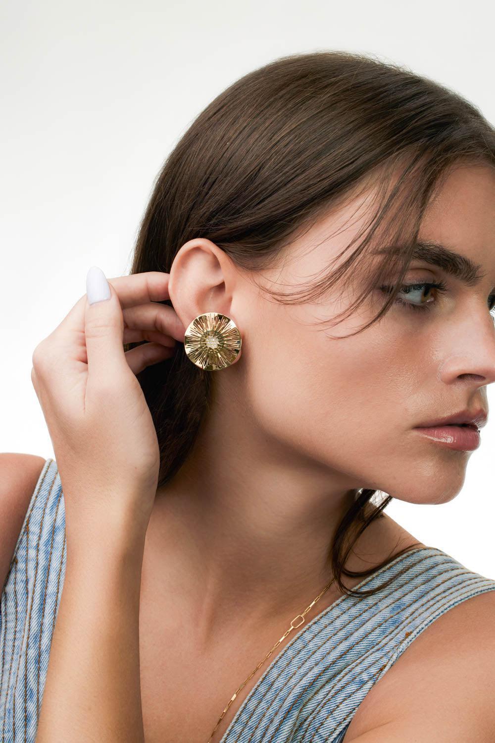 Medium Explosion Diamond Earrings - Image 3