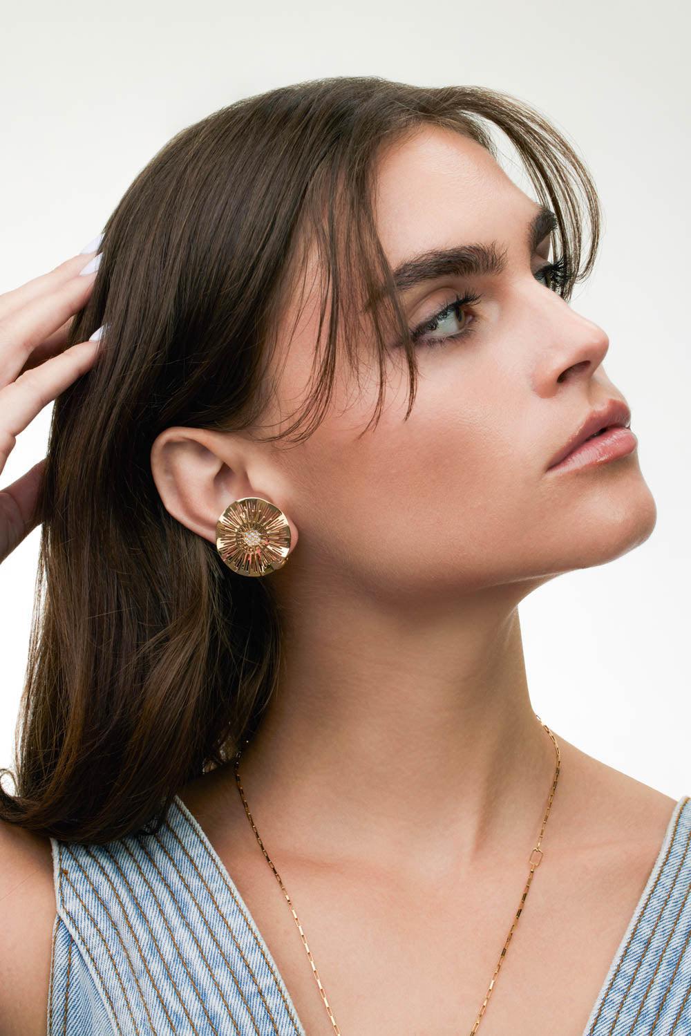 Medium Explosion Diamond Earrings - Image 4