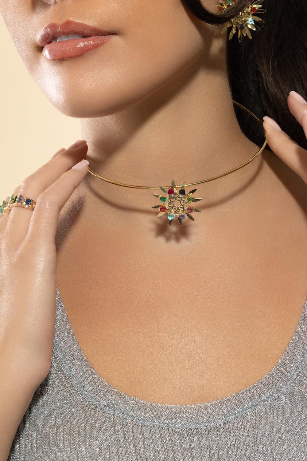 Medium Multi Sapphire Mandala Pendant - Image 4
