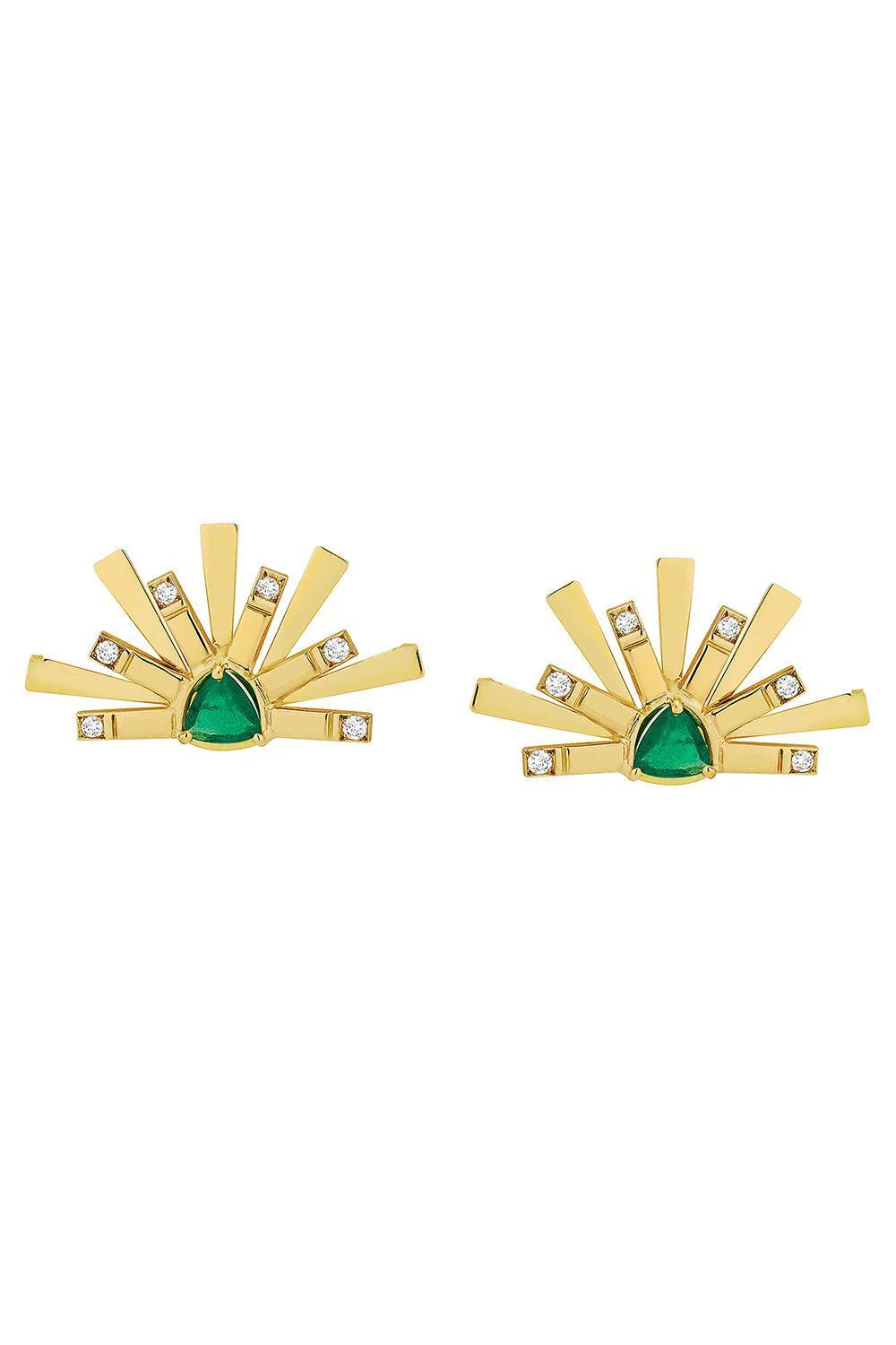 Emerald Mini Demi Circle Earrings