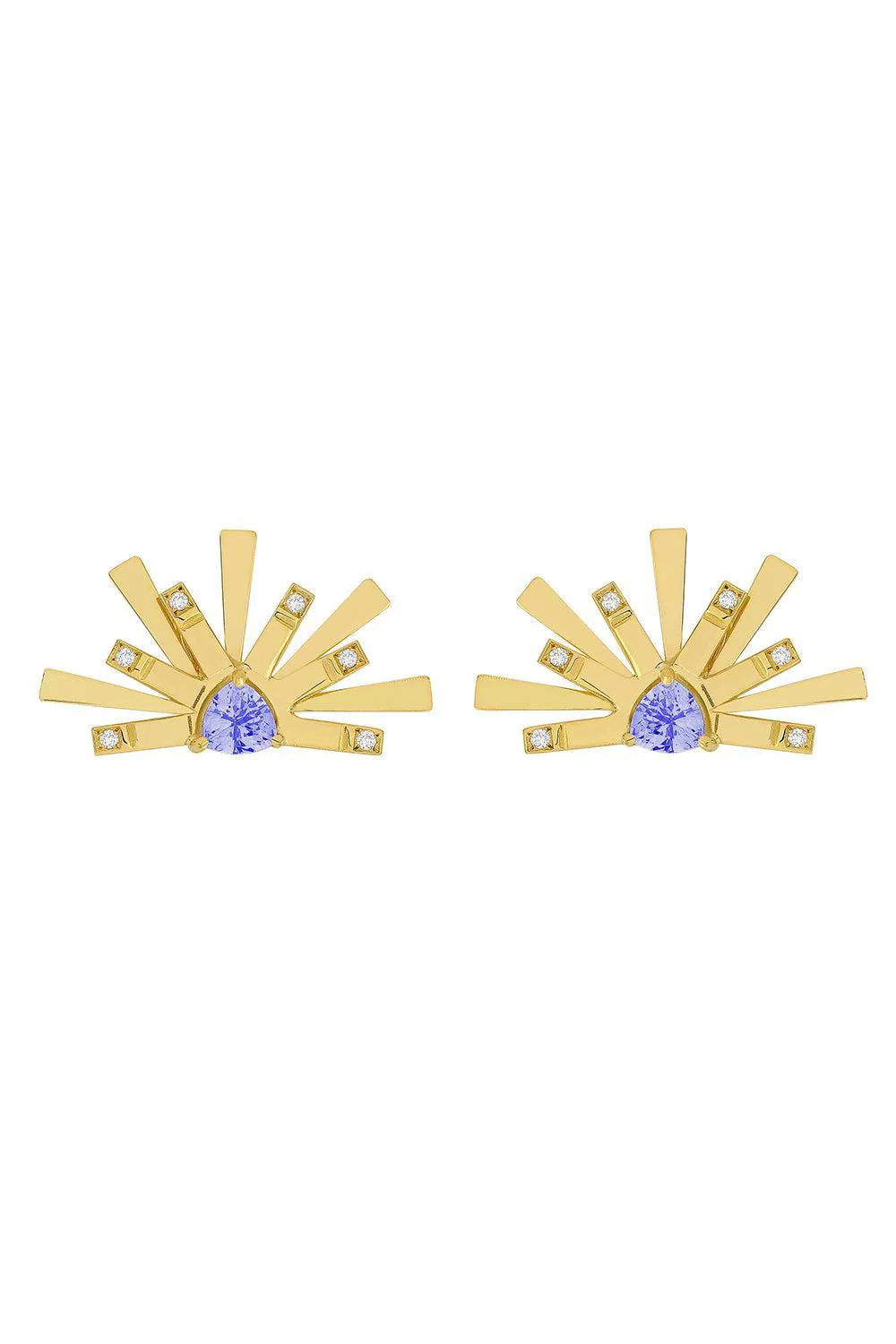 Tanzanite Mini Demi Circle Earrings