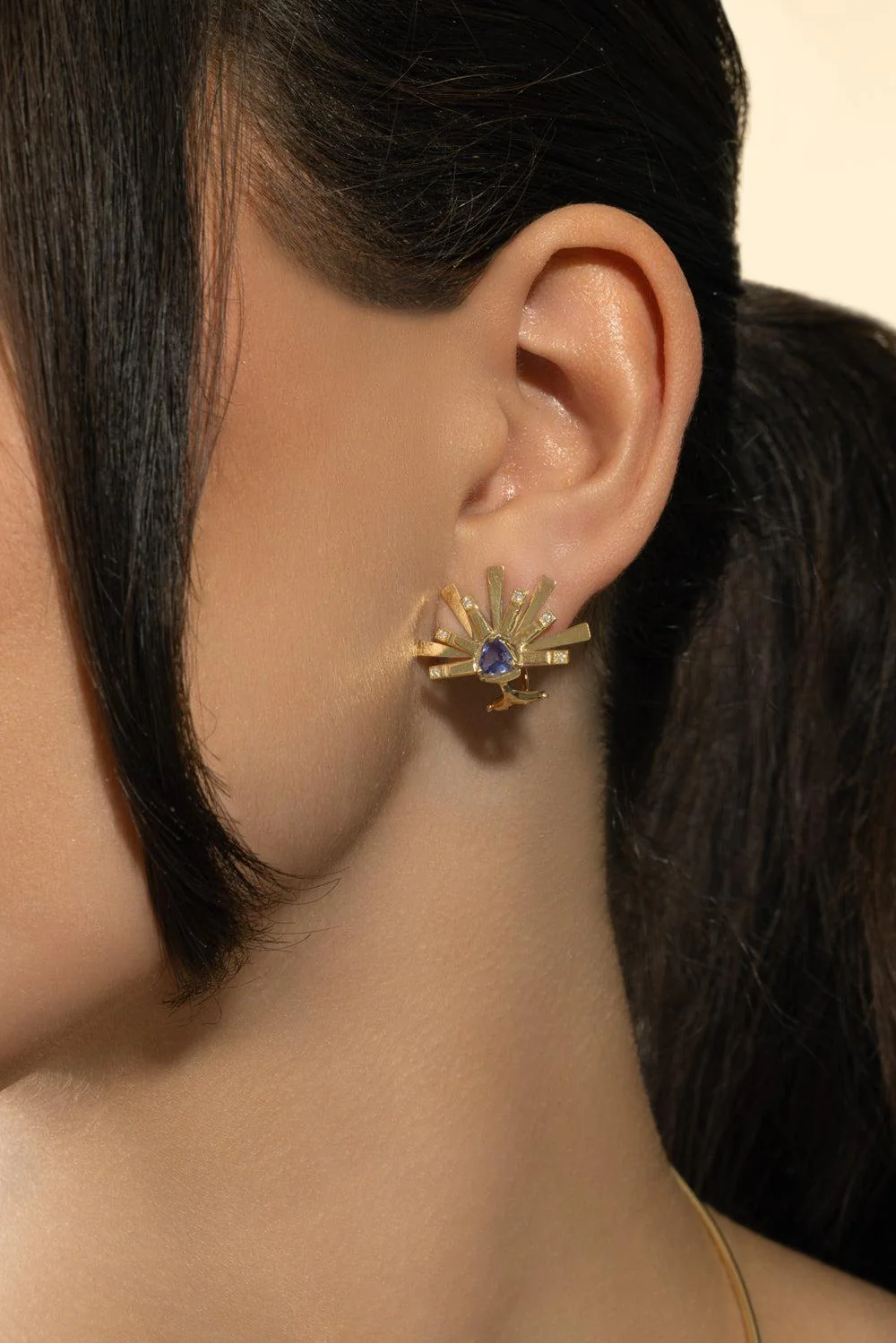Tanzanite Mini Demi Circle Earrings - Image 4