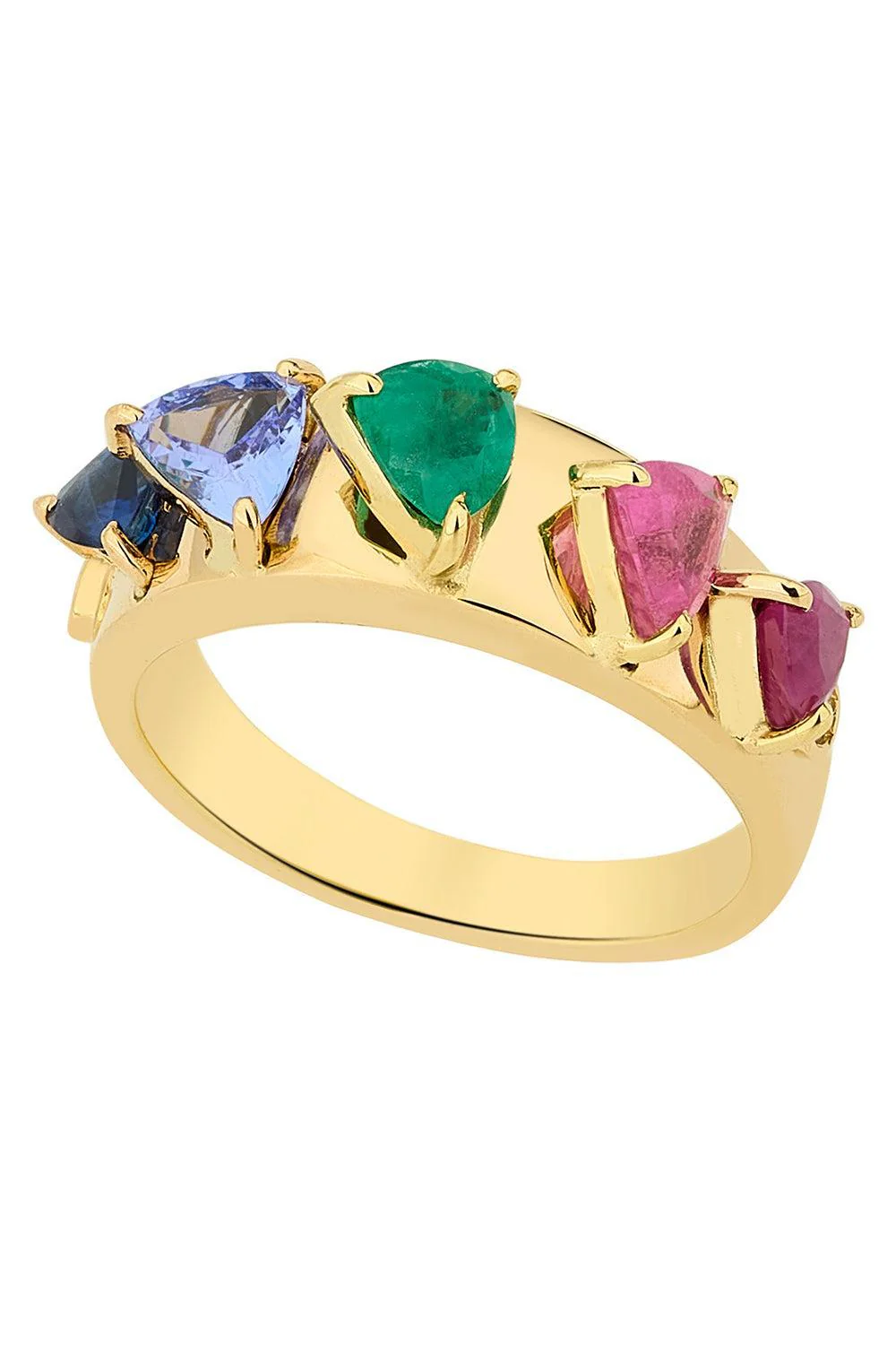 Multi Stone Mandala Domino Ring