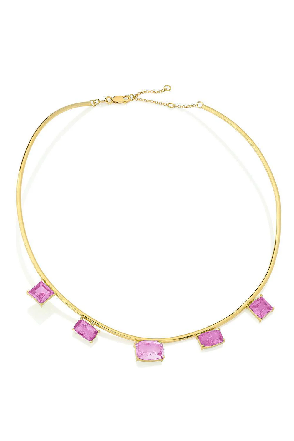 Pink Tourmaline Golden Studio Choker Necklace