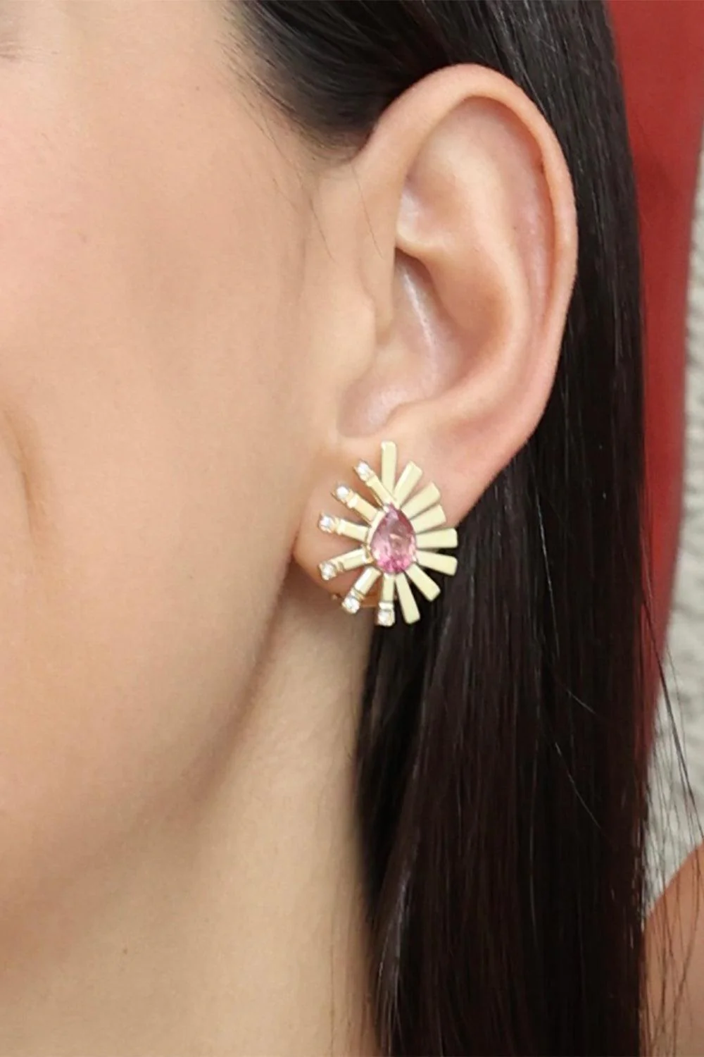 Pink Tourmaline Mini La Belle Duo Earrings - Image 2