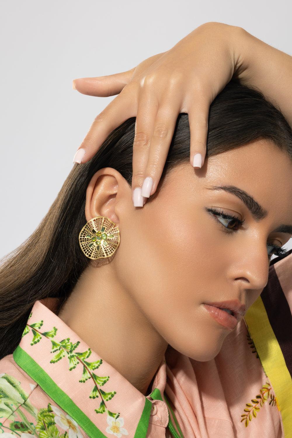 Green Tourmaline Secret Garden Vitoria Earrings - Image 2