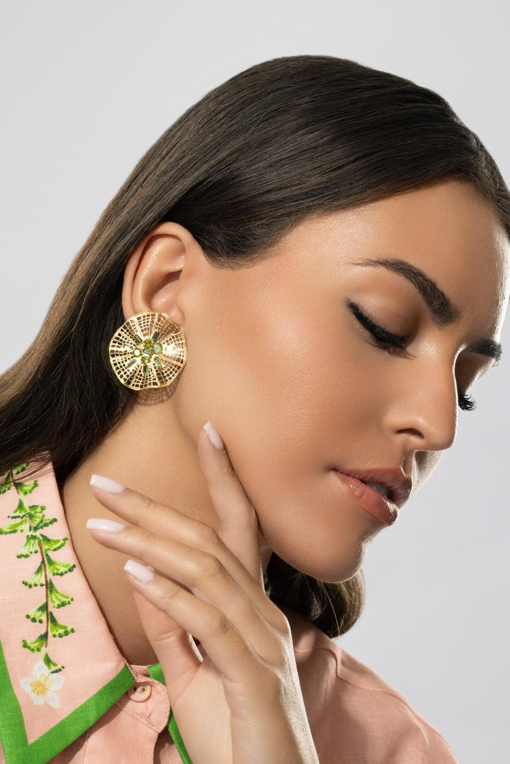 Green Tourmaline Secret Garden Vitoria Earrings - Image 3