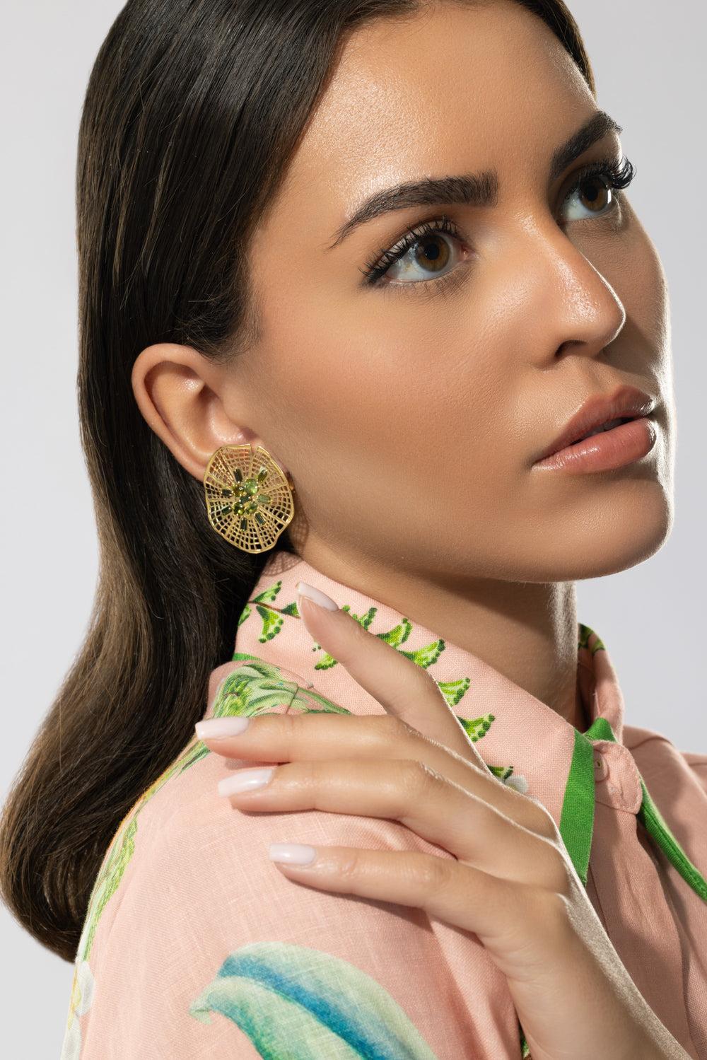 Green Tourmaline Secret Garden Vitoria Earrings - Image 4