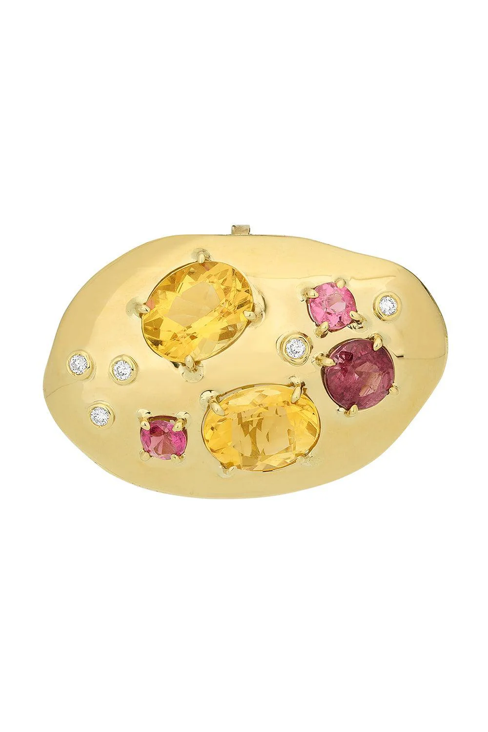 Rubellite Citrine Flinstone Pendant