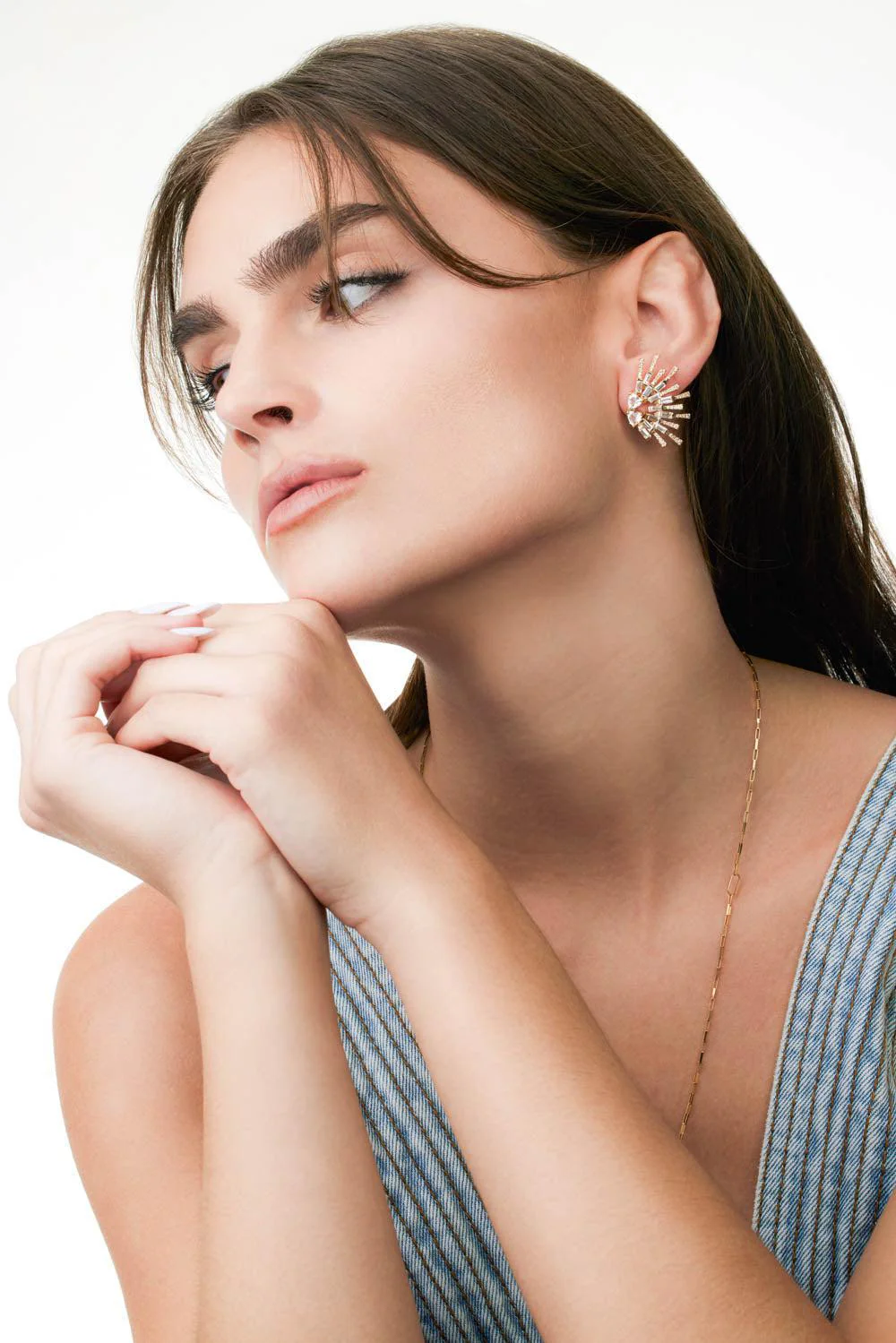 Sapphire Diamond Sunshine Earrings - Image 3