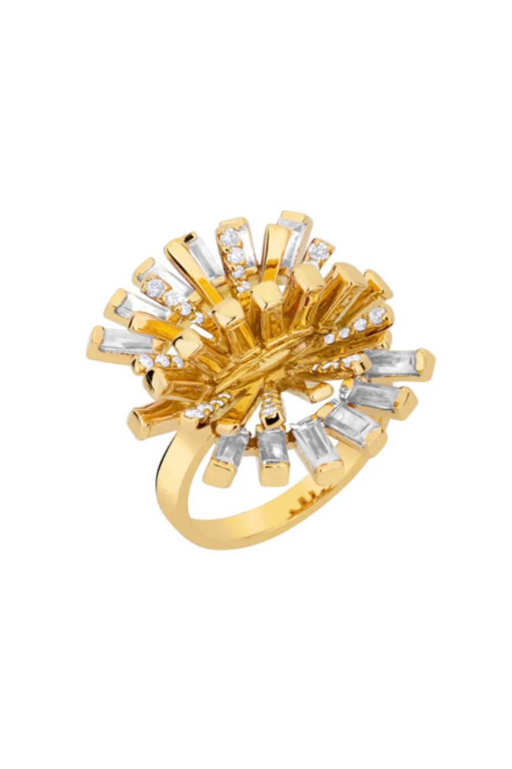 White Sapphire Hedgehog Ring