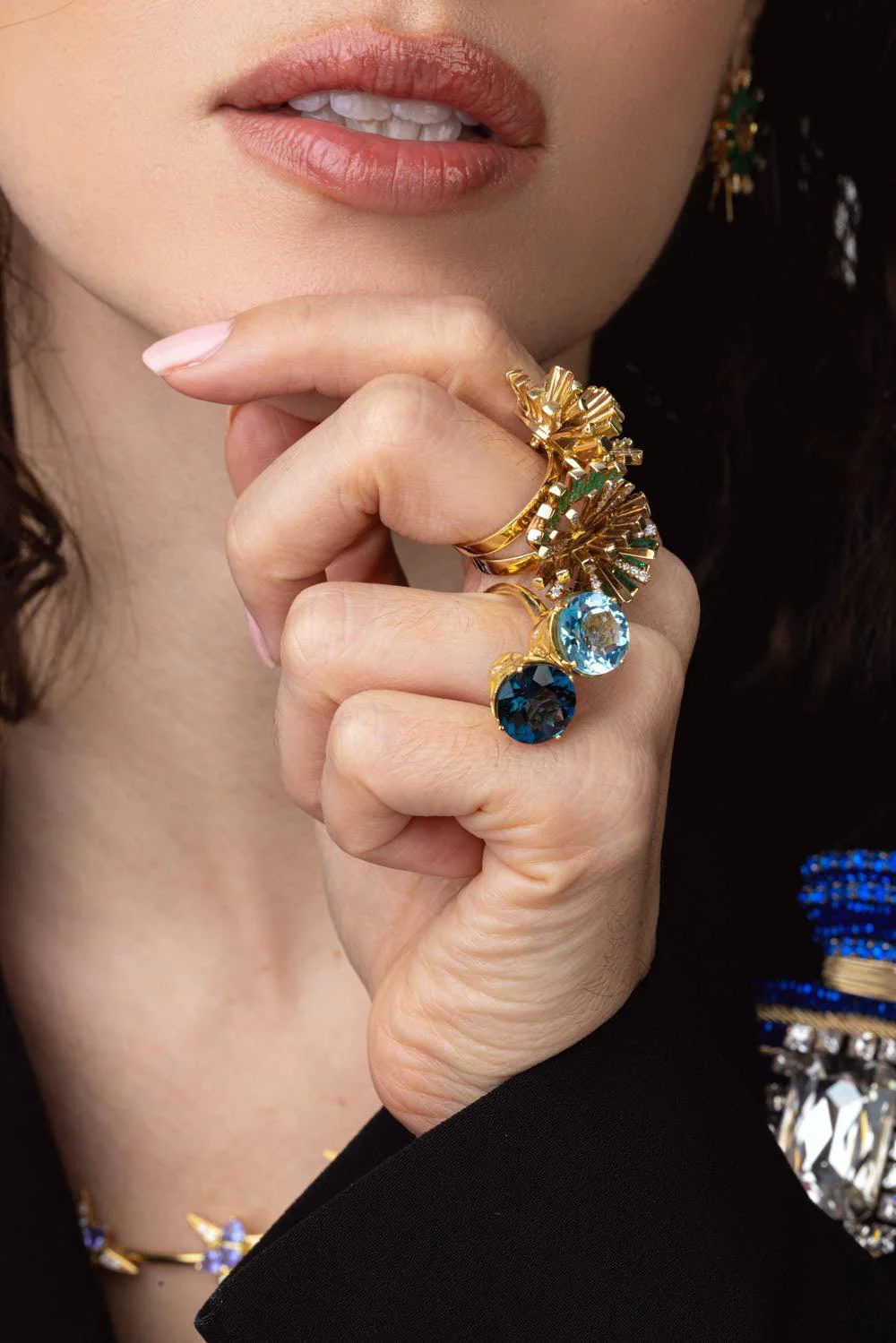 White Sapphire Hedgehog Ring - Image 4