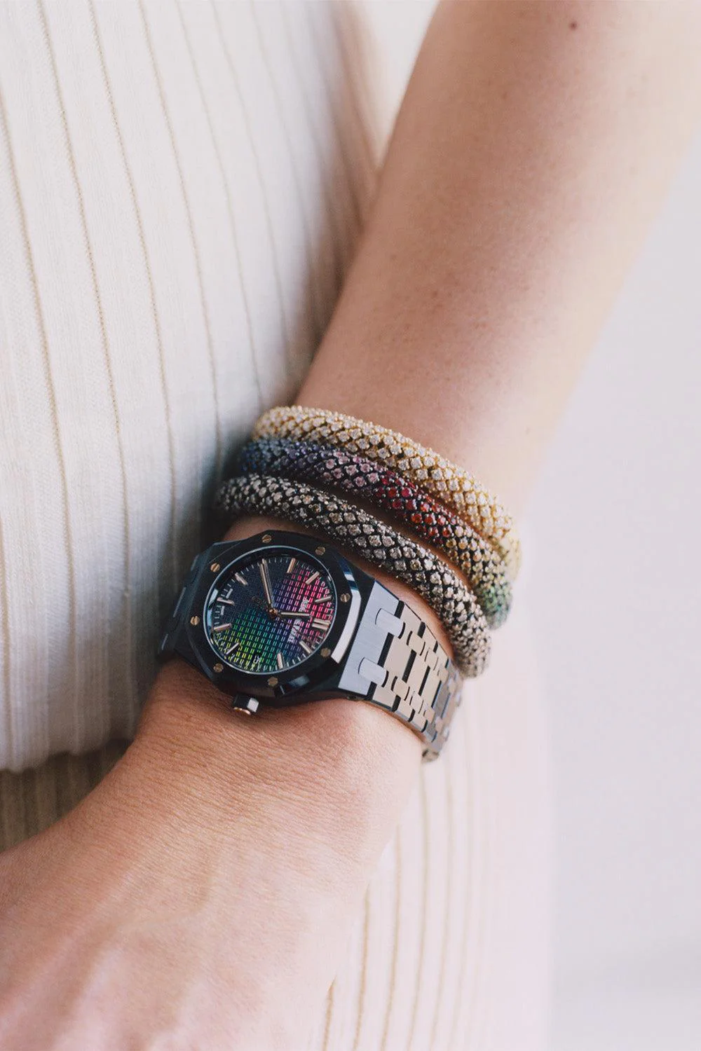 Champagne Diamond 360 Twister Luxe Bracelet - Image 2