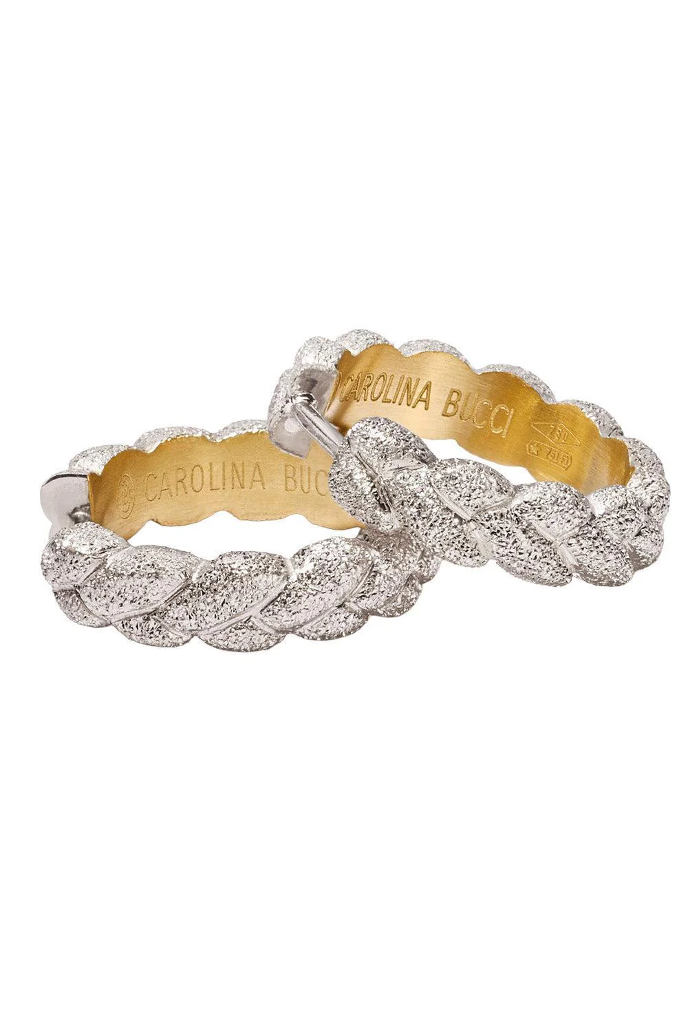 Florentine Finish Everyday Huggie Earrings -White Gold